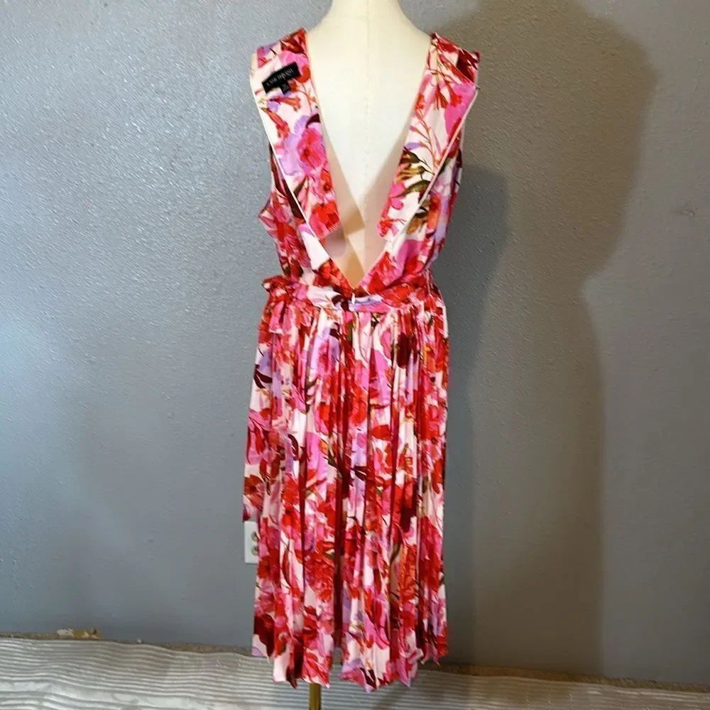 Lane Bryant women’s floral pleated V-neck fit and flare midi dress size 20 - Picture 7 of 12